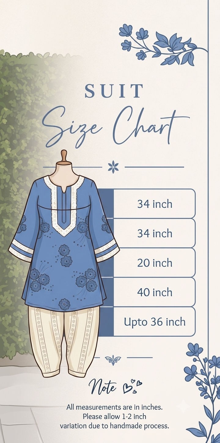 Azure Bloom Embroidered Suit