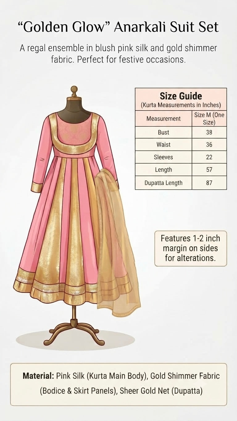 Golden Glow Anarkali Suit Set