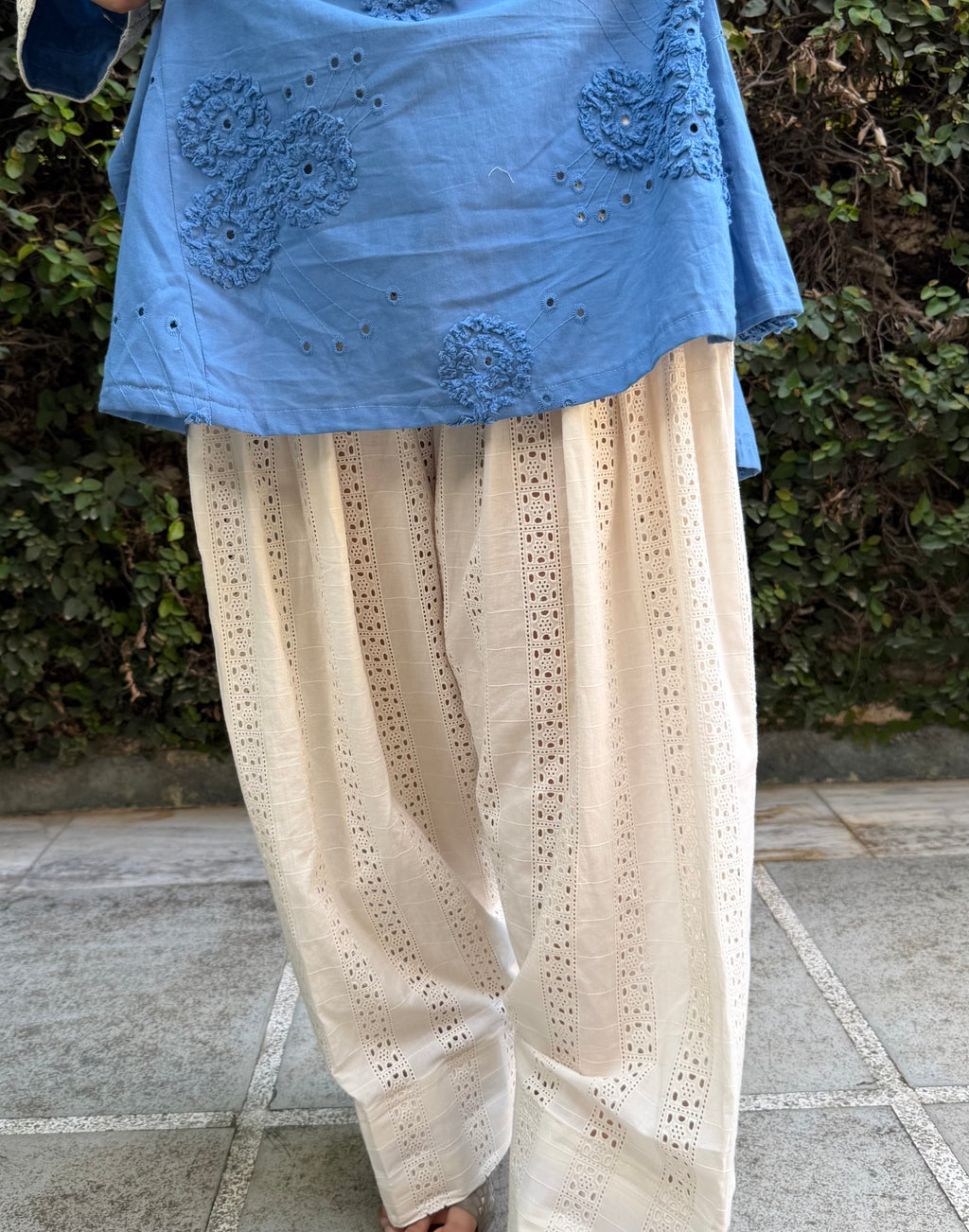 Azure Bloom Embroidered Suit