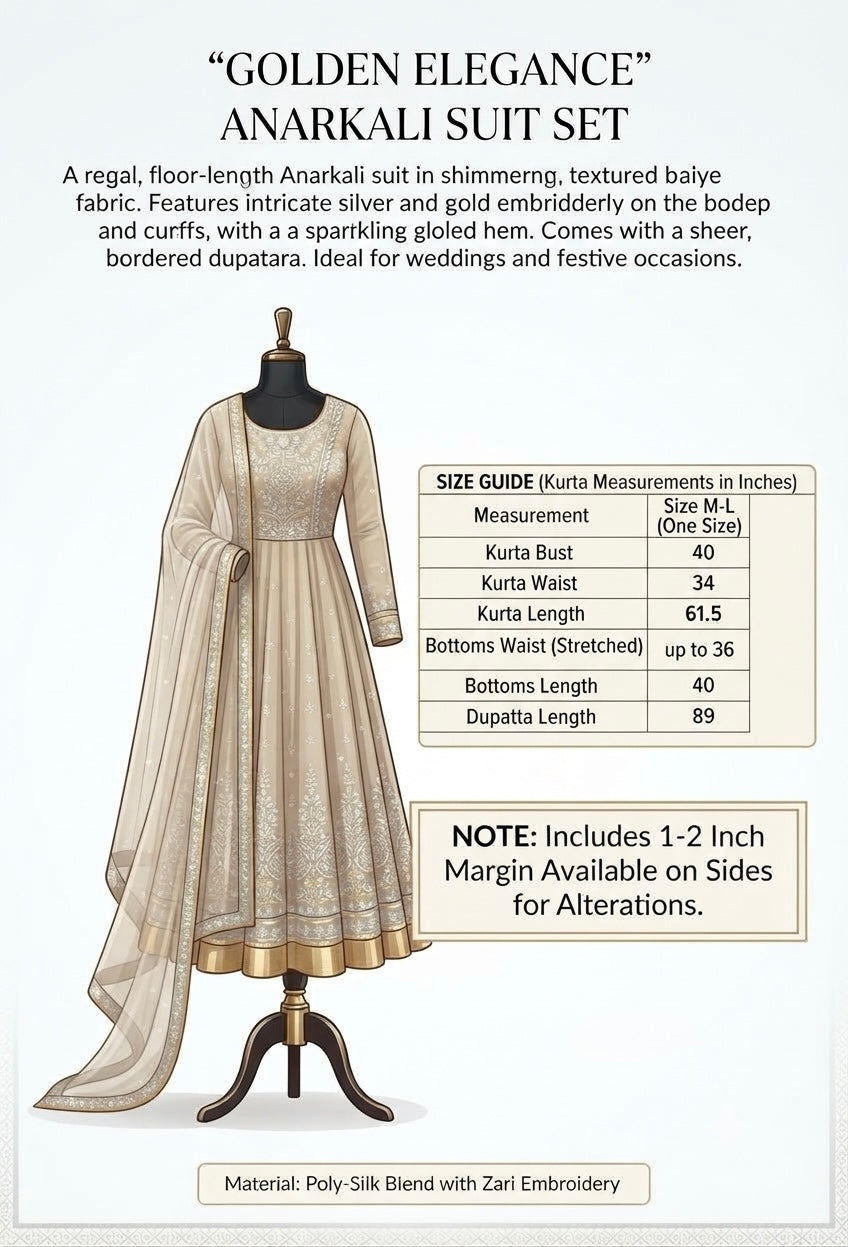 Golden Elegance Anarkali Suit Set