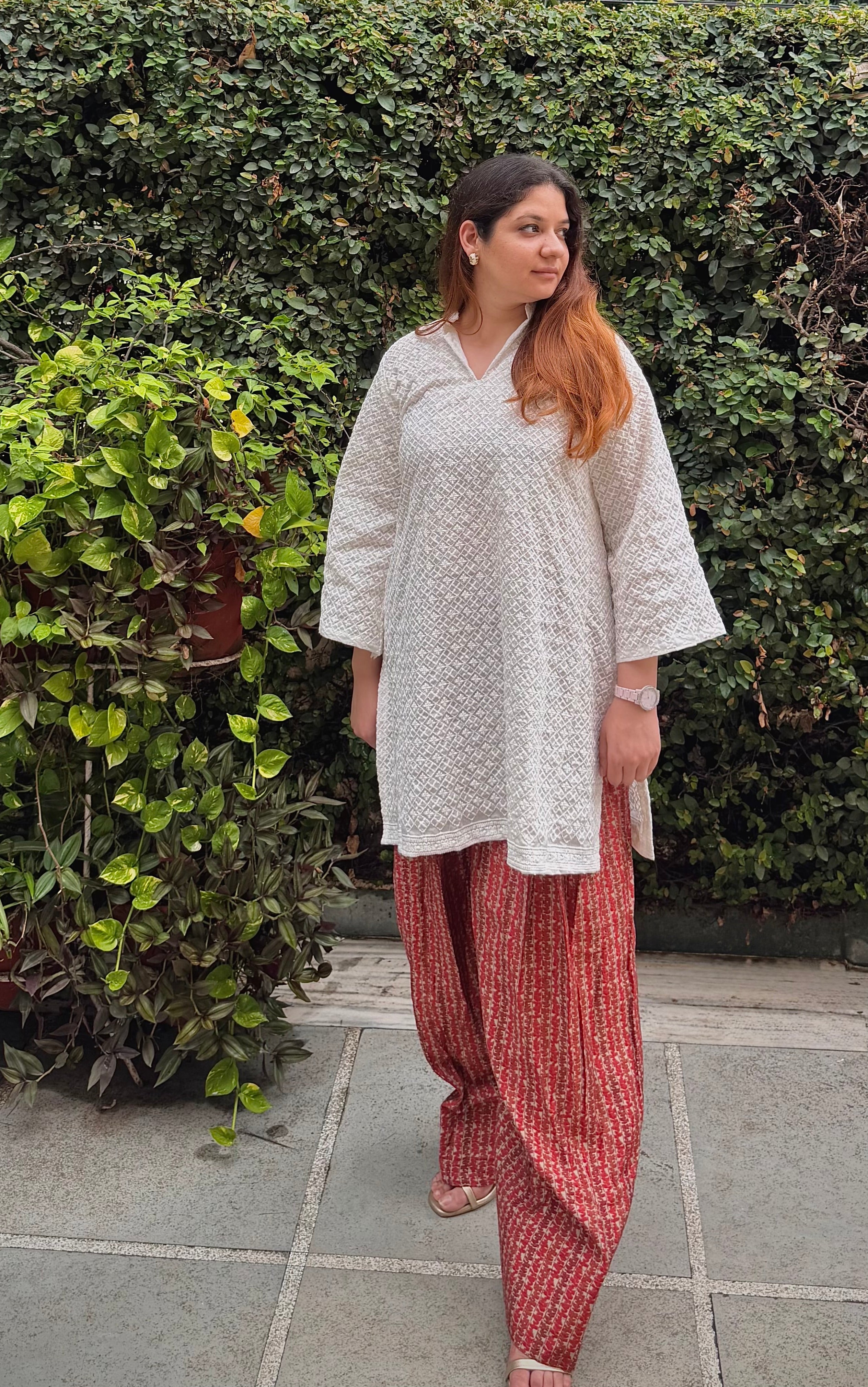 Noor Ivory Textured Farshi Salwar Set