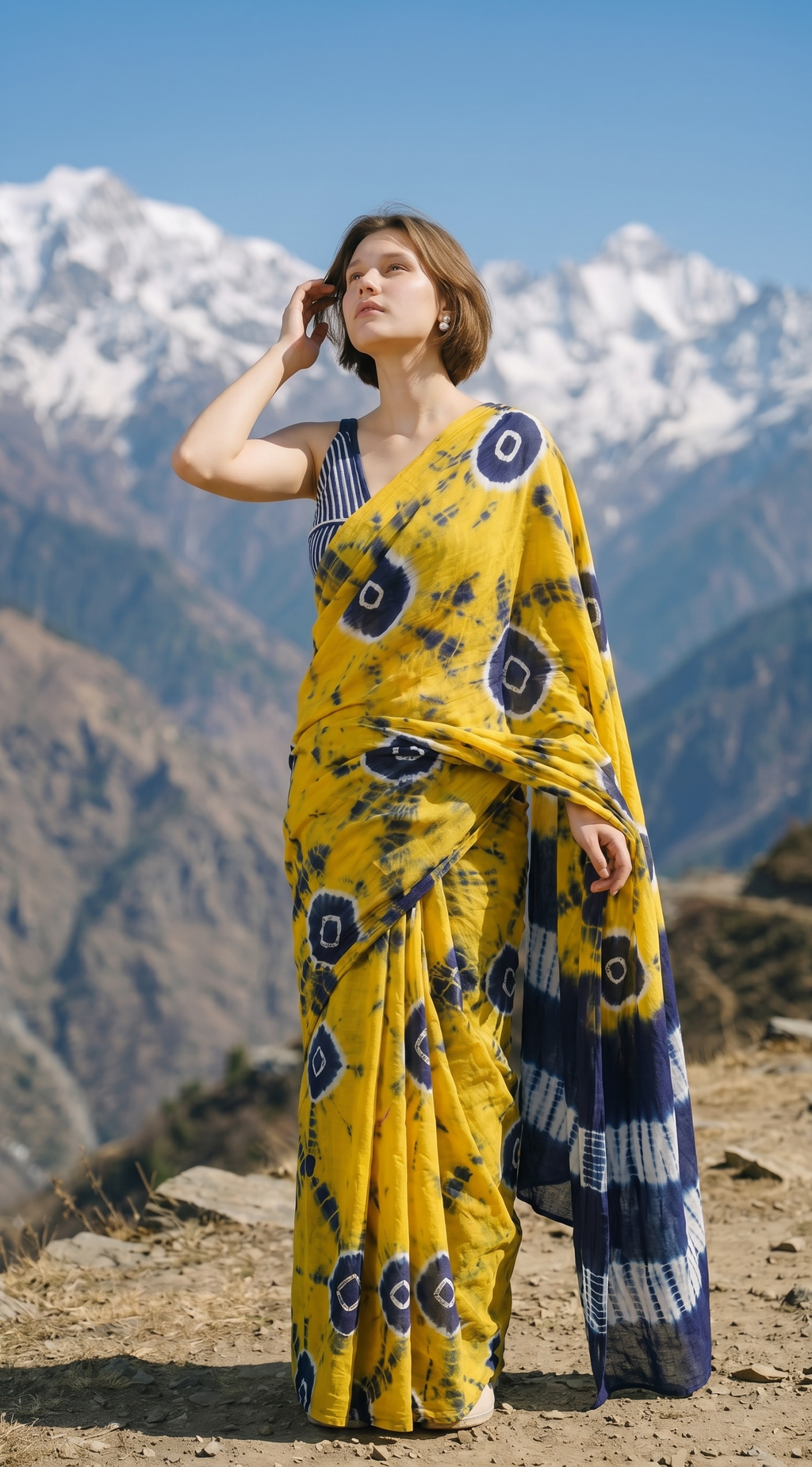 Bagru handblock printed pure cotton Mulmul Saree with blouse piece
