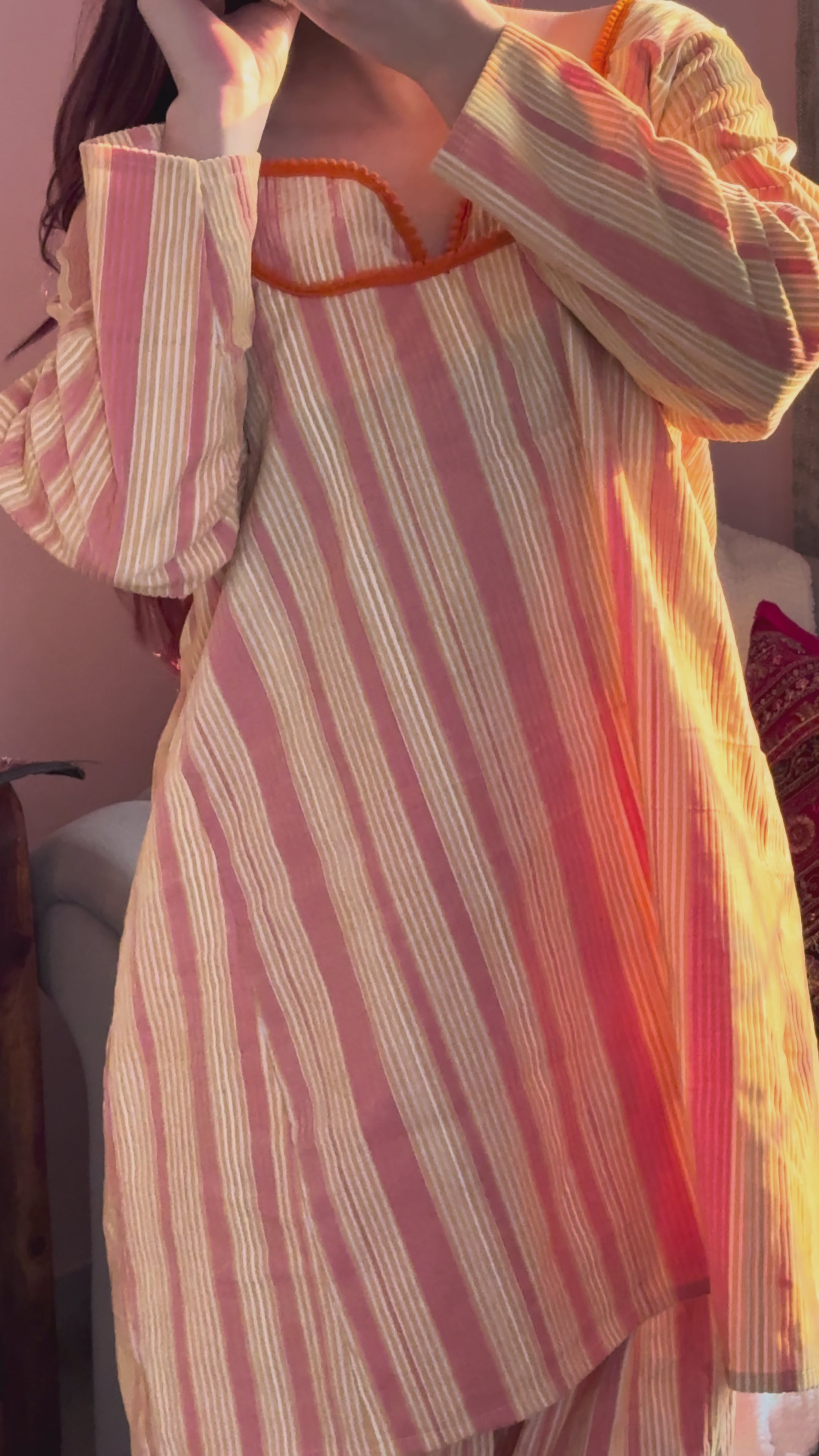 Orange and Yellow oversized farshi salwar suit