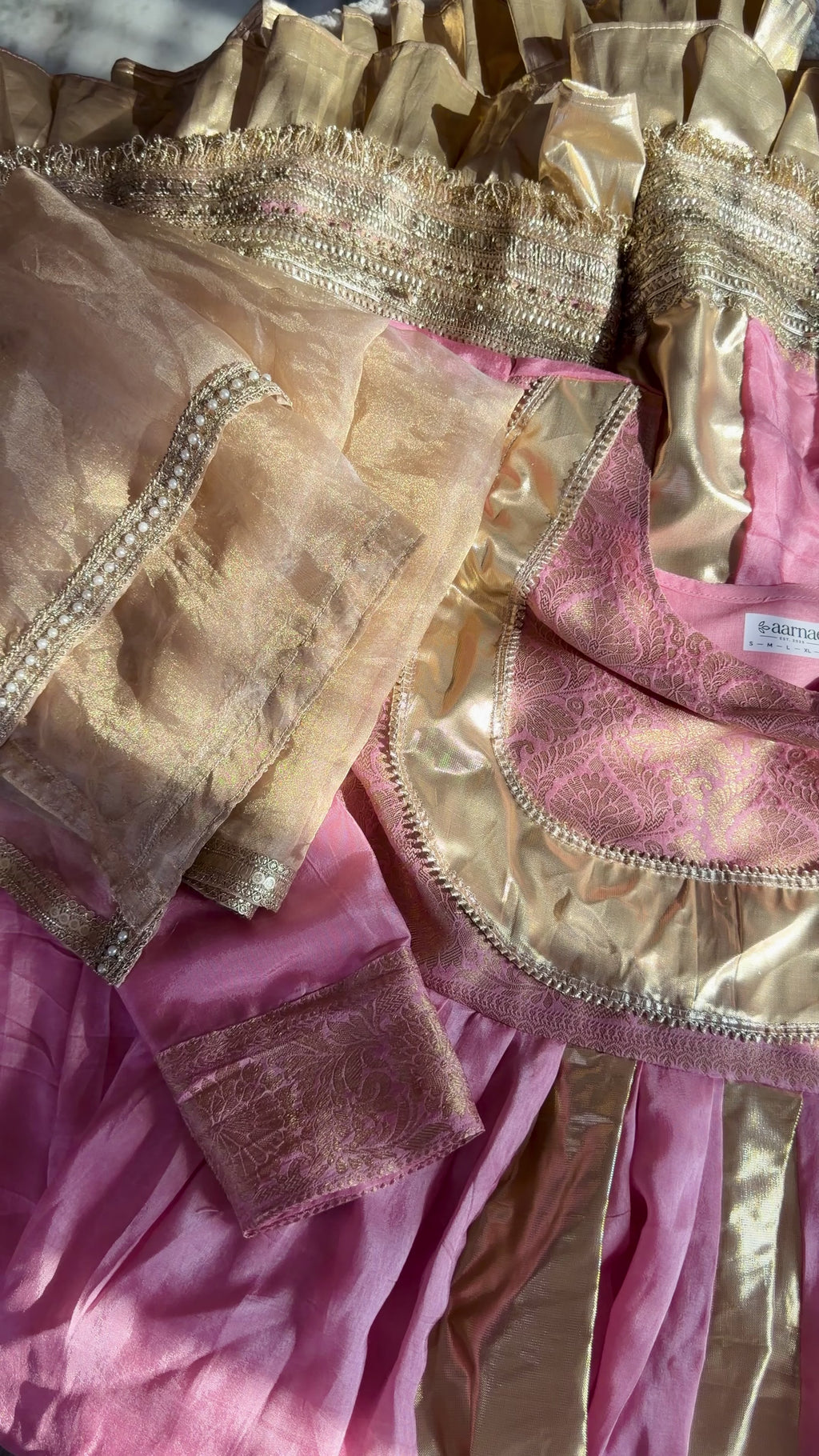 Golden Glow Anarkali Suit Set