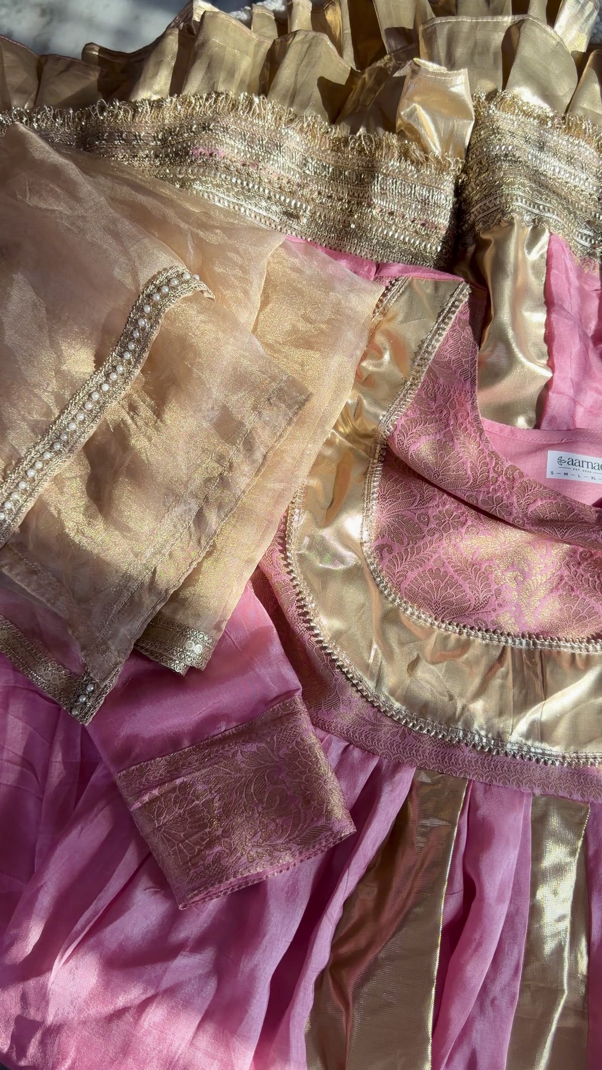 Golden Glow Anarkali Suit Set