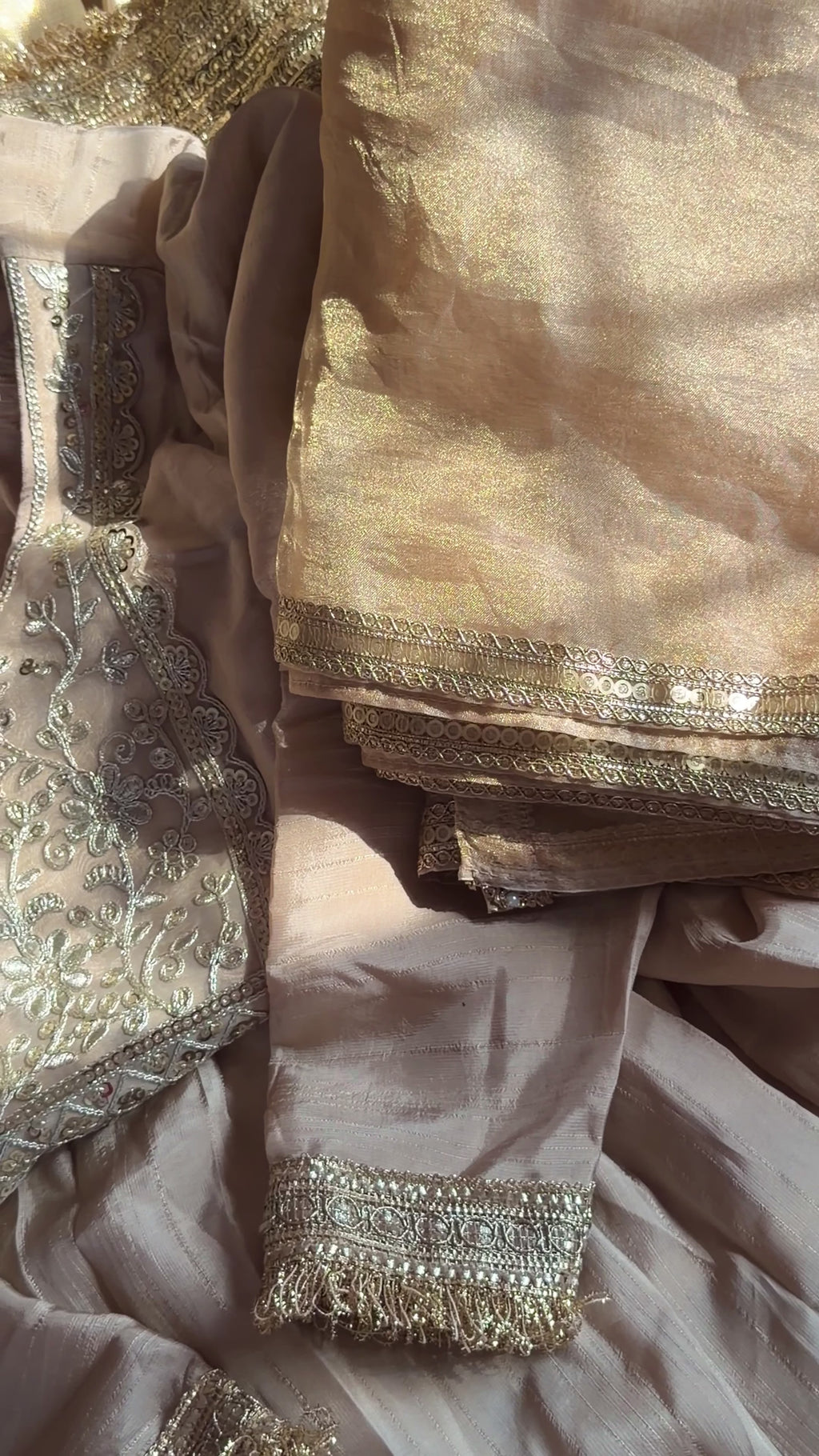 Golden Elegance Anarkali Suit Set