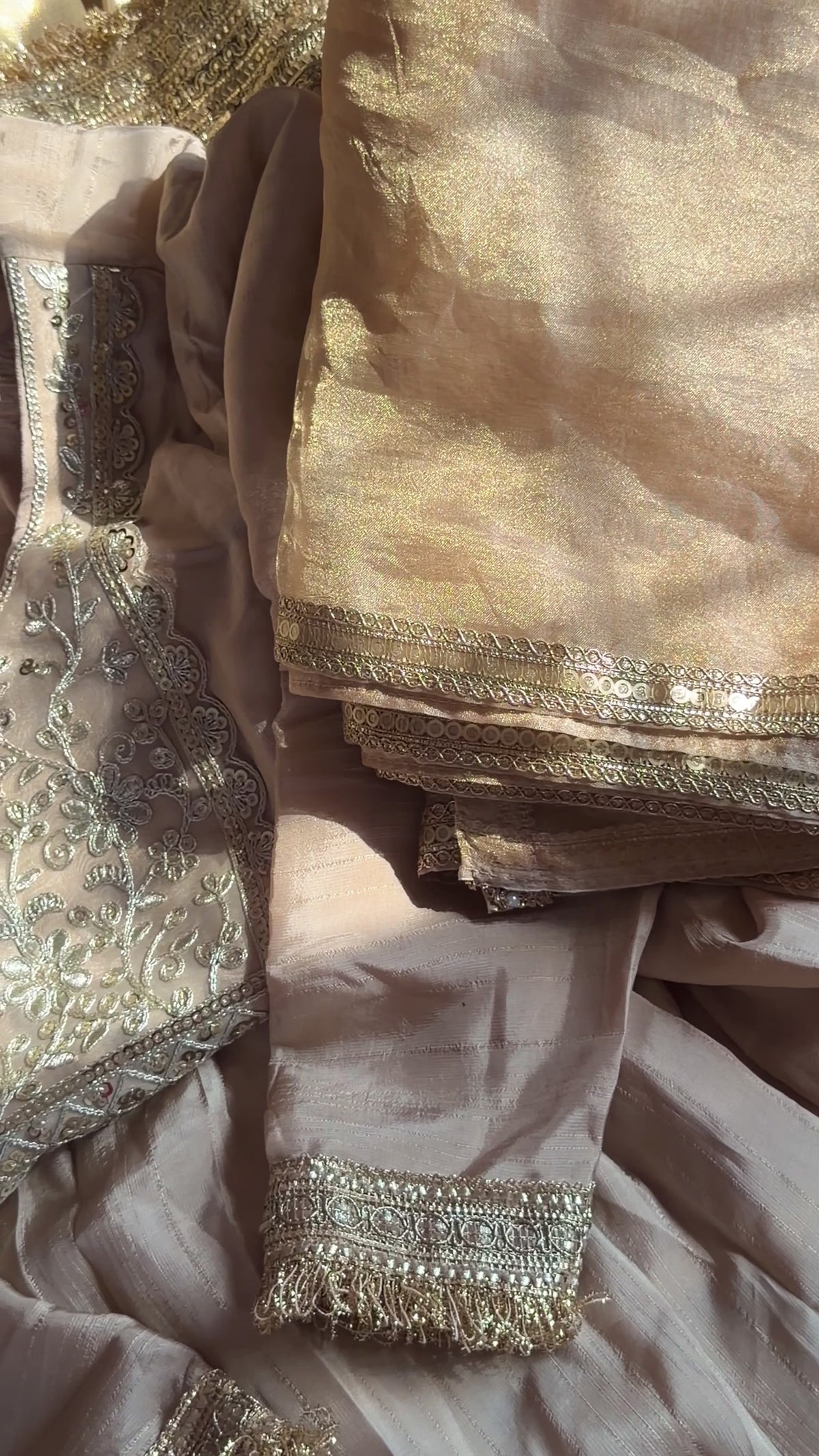Golden Elegance Anarkali Suit Set